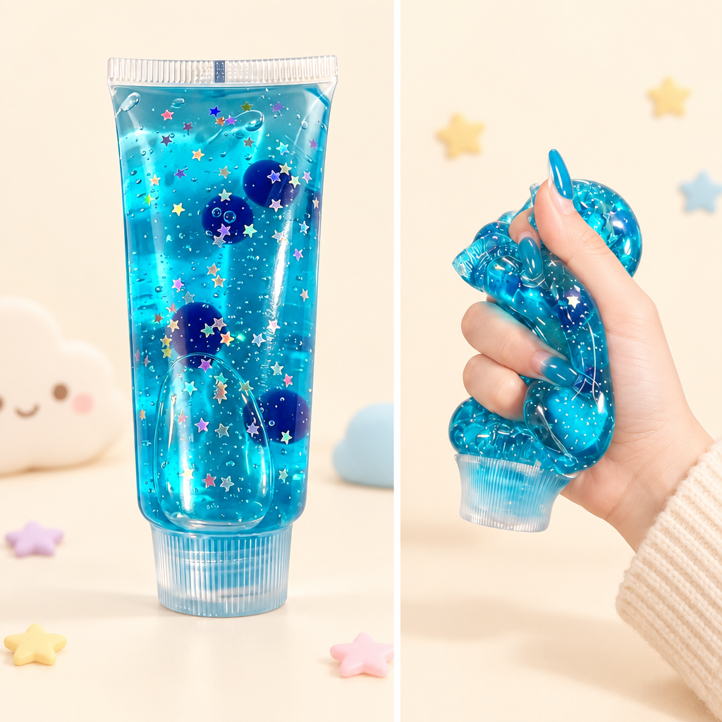 Goo Tube Blueberry squishy by Mimomo - squeeze demo