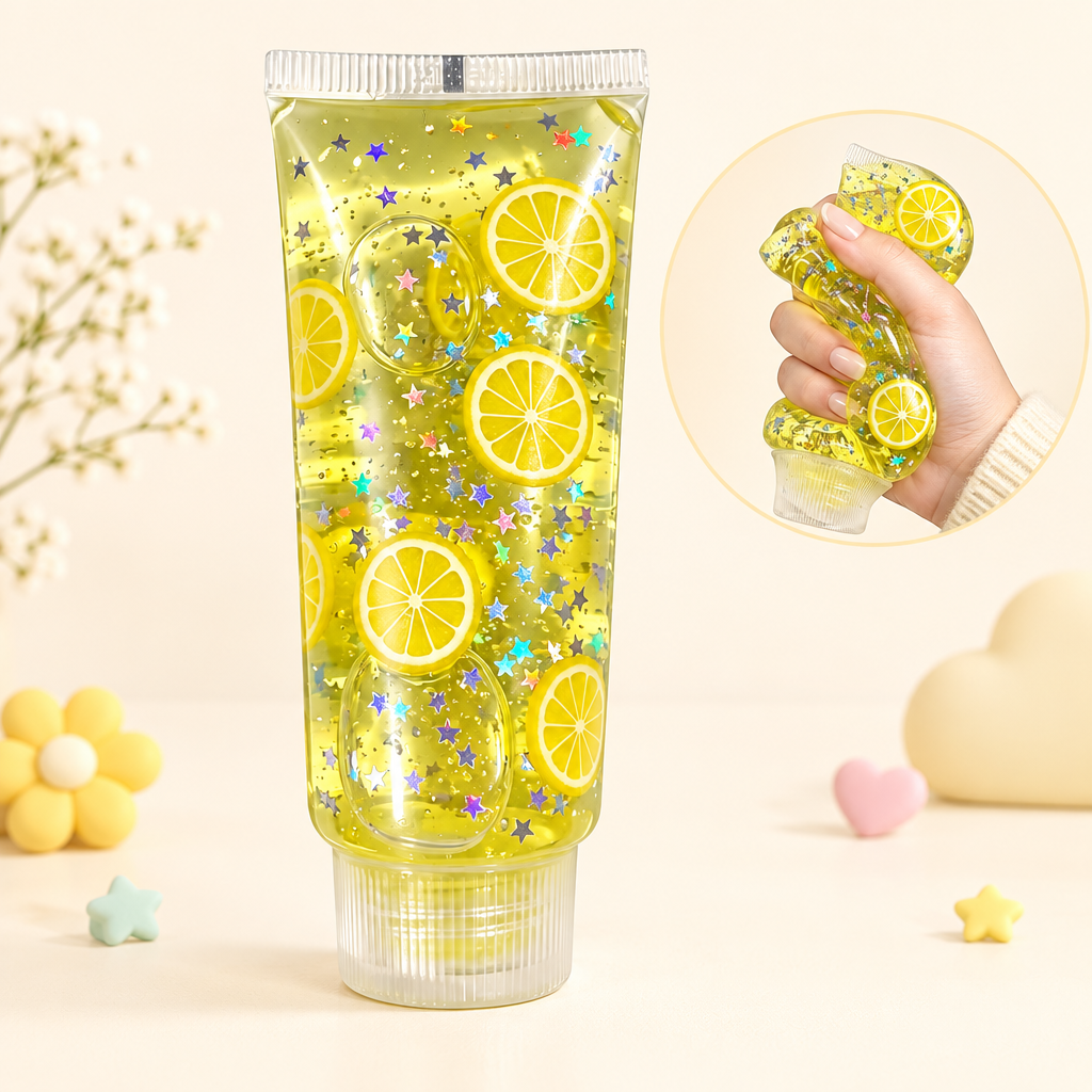 Goo Tube Lemon squishy by Mimomo - squeeze demo