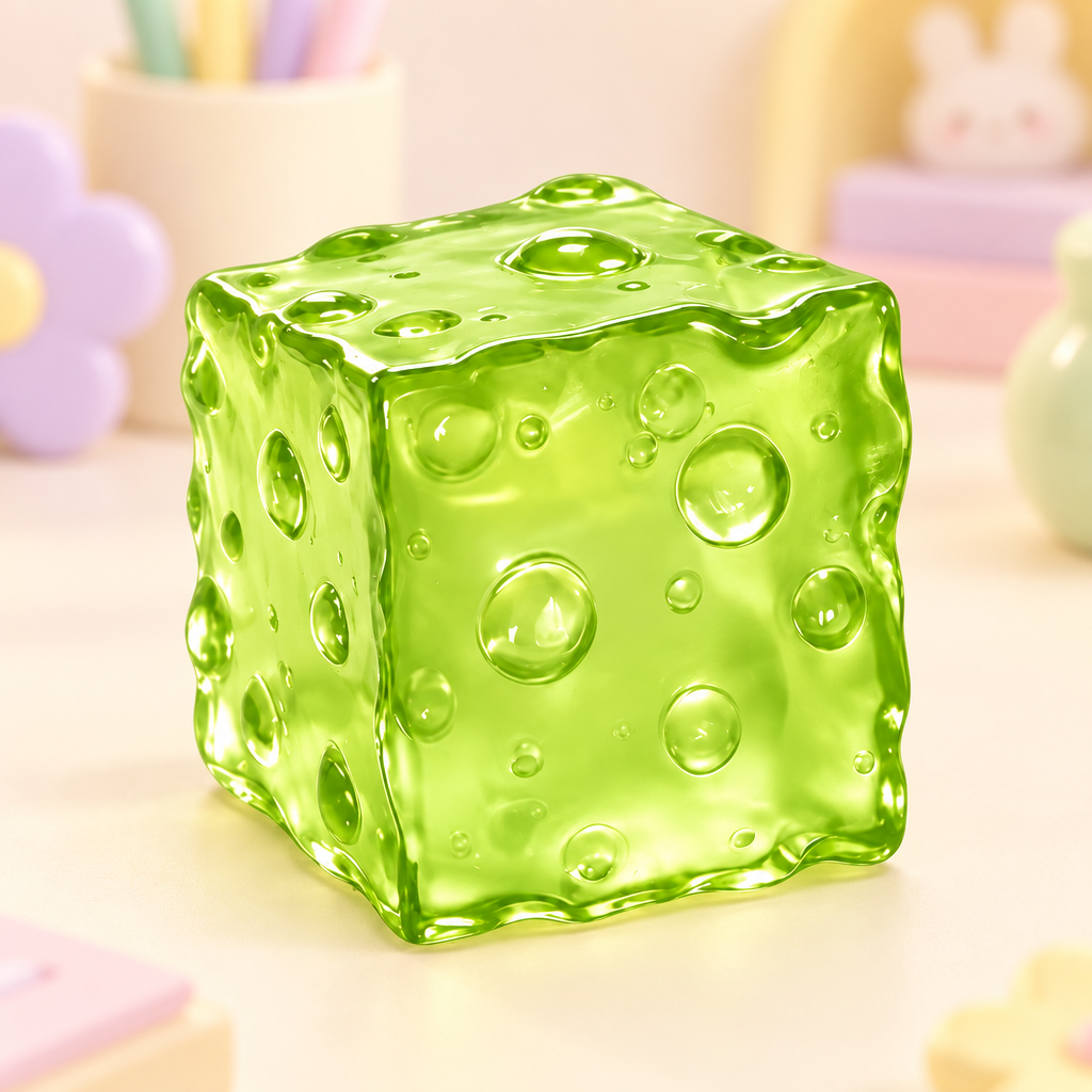 Cubie Lime squishy by Mimomo - lifestyle