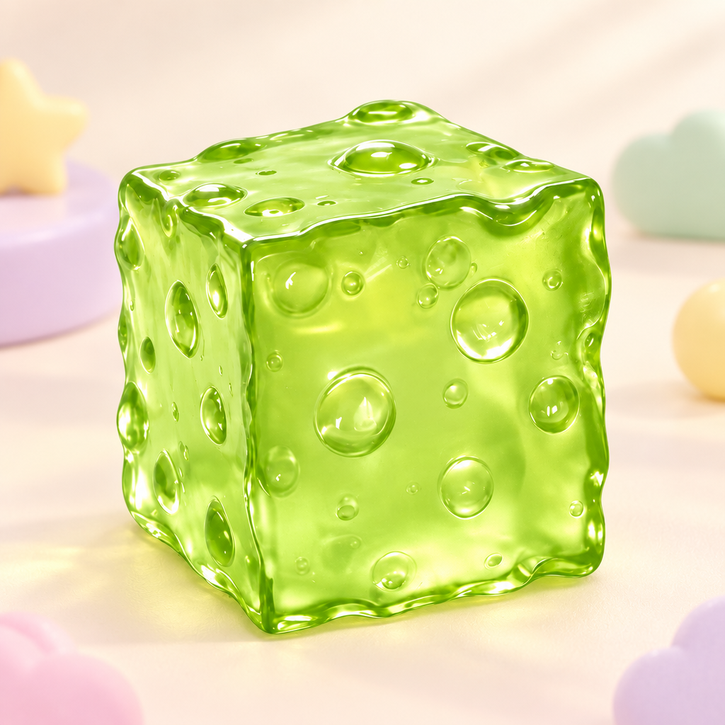 Cubie Lime squishy by Mimomo - texture close-up