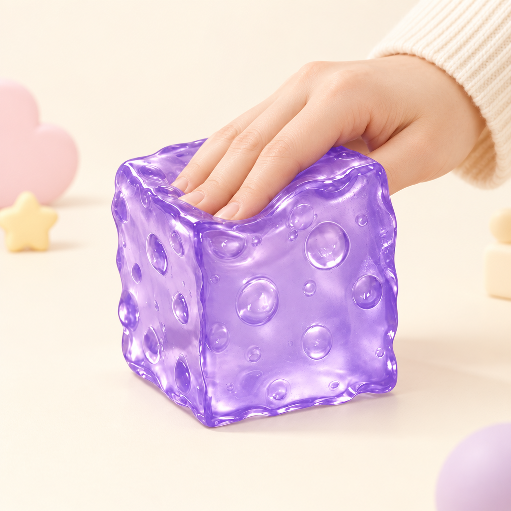 Cubie Grape squishy by Mimomo - squeeze demo