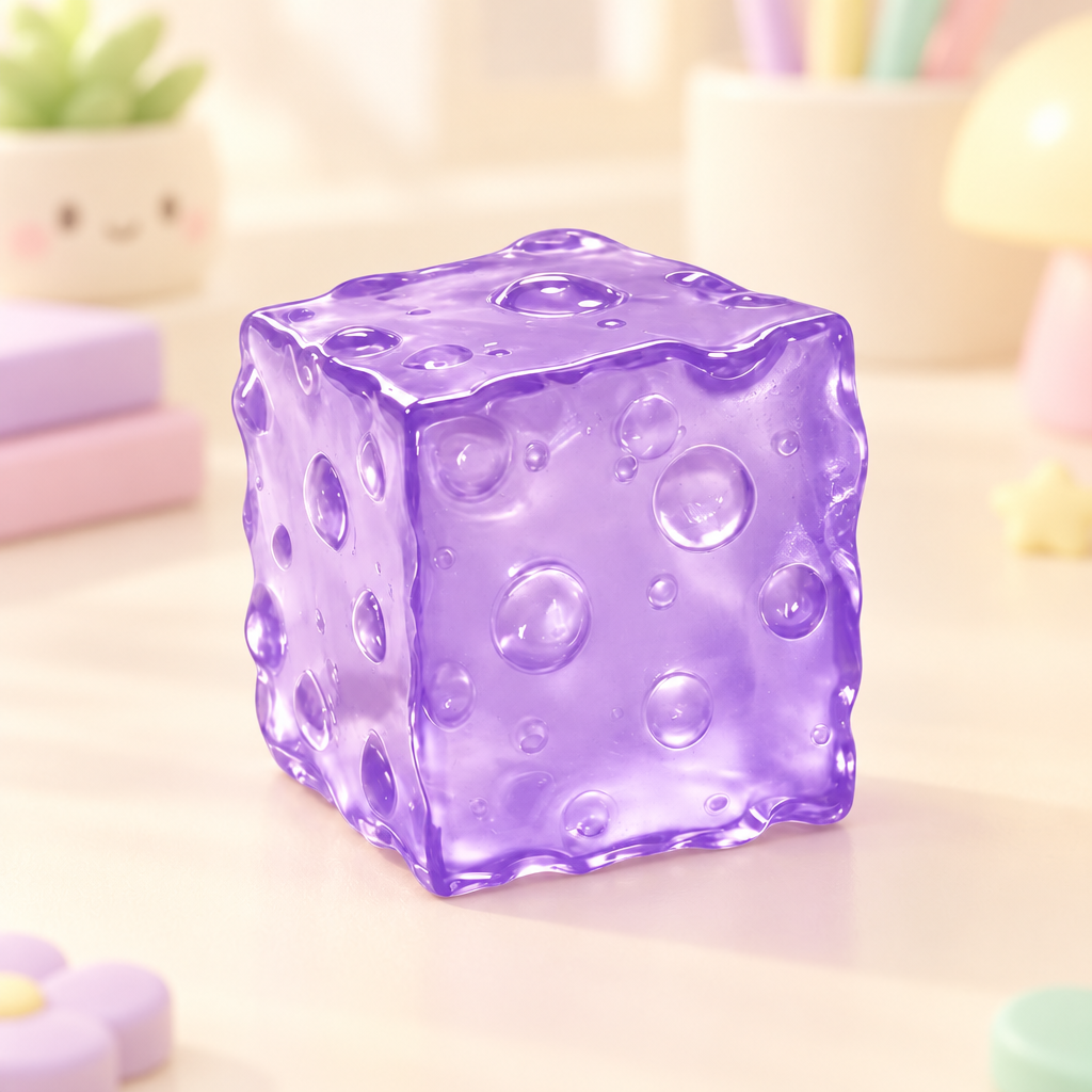 Cubie Grape squishy by Mimomo - lifestyle