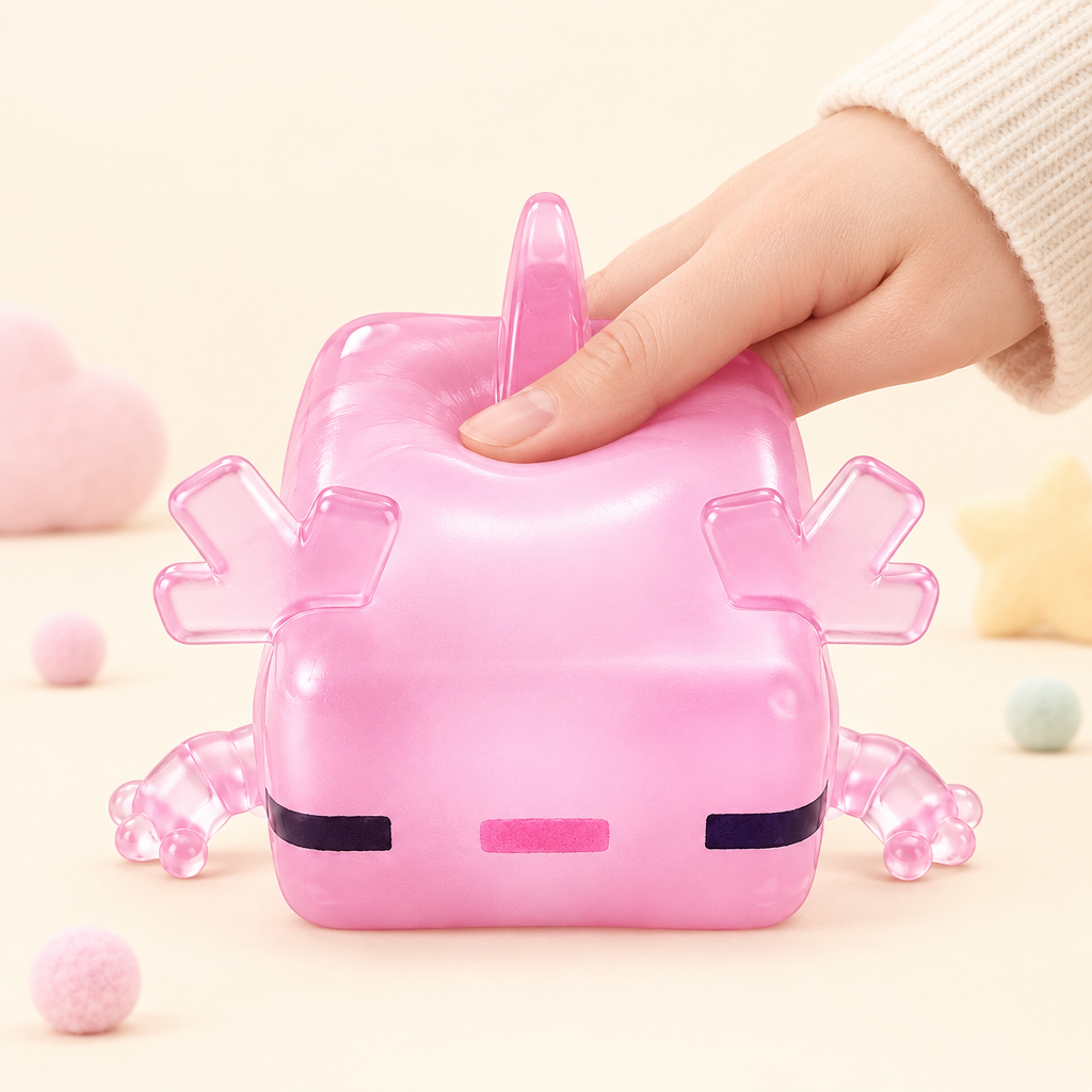 Blockie Bubblegum squishy by Mimomo - squeeze demo