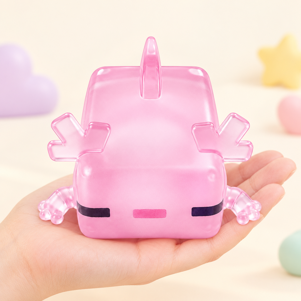 Blockie Bubblegum squishy by Mimomo - in hand for size