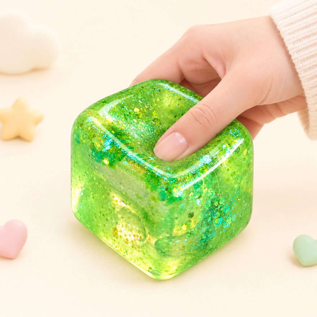Glimmer Lime squishy by Mimomo - squeeze demo
