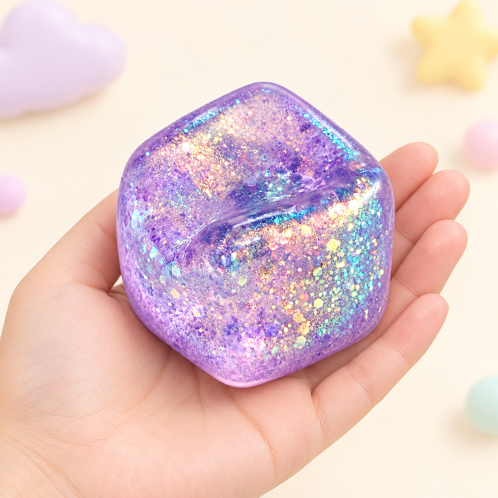 Glimmer Grape squishy by Mimomo - in hand for size
