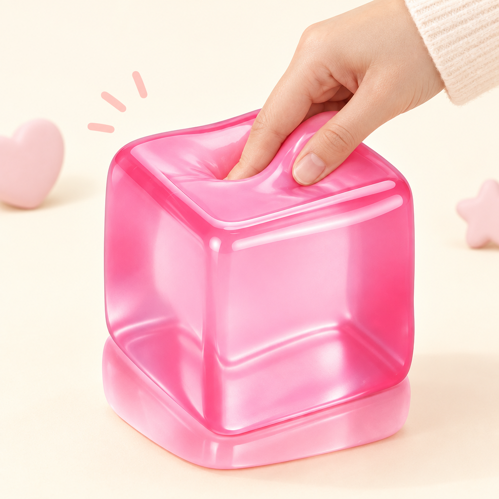 Jellie Bubblegum squishy by Mimomo - squeeze demo