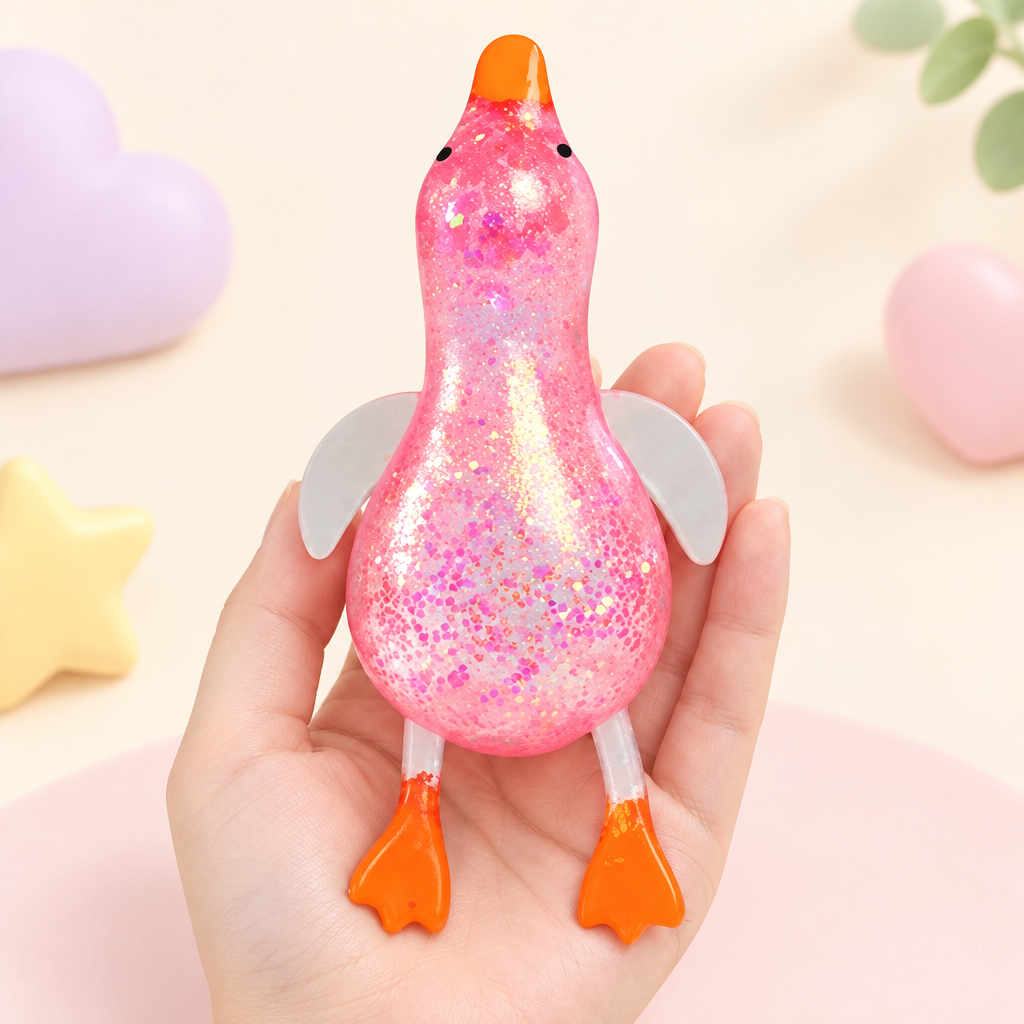 Quacky Bubblegum squishy by Mimomo - in hand for size